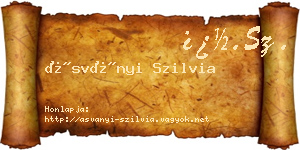 Ásványi Szilvia névjegykártya