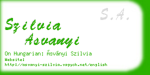 szilvia asvanyi business card